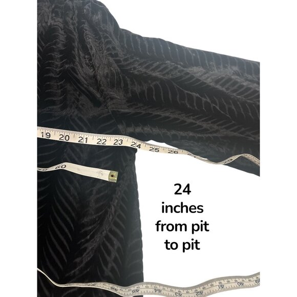 Helen Ainson Black Burnout Velvet Open Front Jacket Long Sleeve Size L - Picture 10 of 12